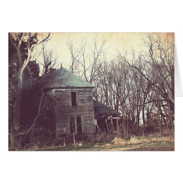 Cartão Antiga Casa Rural Abandonada (Frente Horizontal)