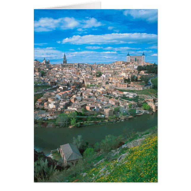 Cartão Antiga cidade de Toledo, Espanha. (Frente)