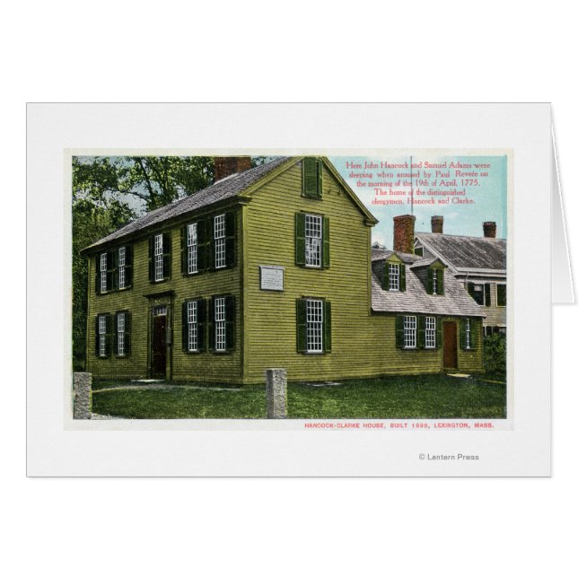 Cartão Antiga Hancock Clark House Vista nº 2 (Frente Horizontal)