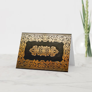 Cartão Antigo Cobrir de Leather Book