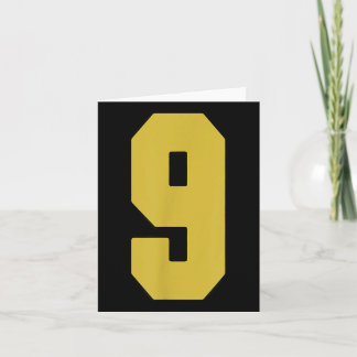 Cartão Antigo Dourado Número 9 jogador Jersey Uniforme #9