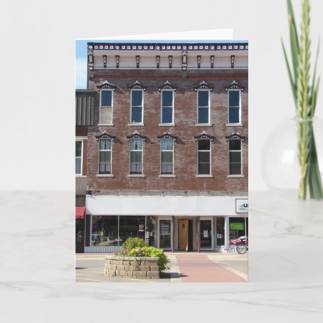 Cartão Antigo edifício em Washington, Iowa (Frente)