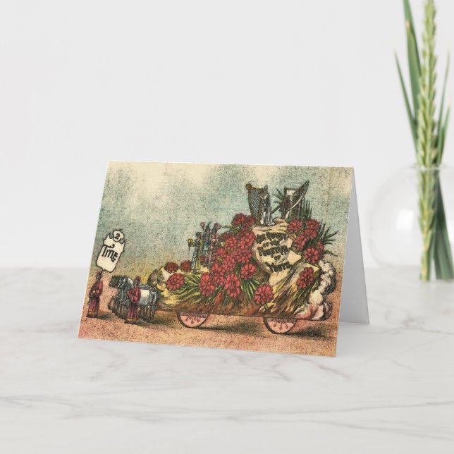 Cartão Antigo Mardi Gras Float 1 (Frente)