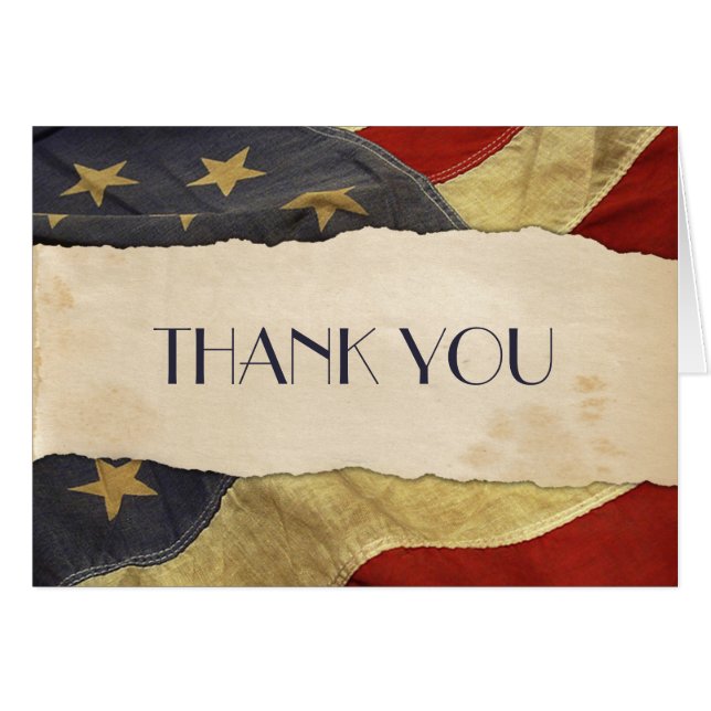 Cartão Antigo pavilhão dos EUA Patriótico ou Militar (Frente Horizontal)