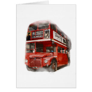 Cartão Antigo Red London Bus