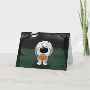 Cartão Antigo Sheepdog Halloween