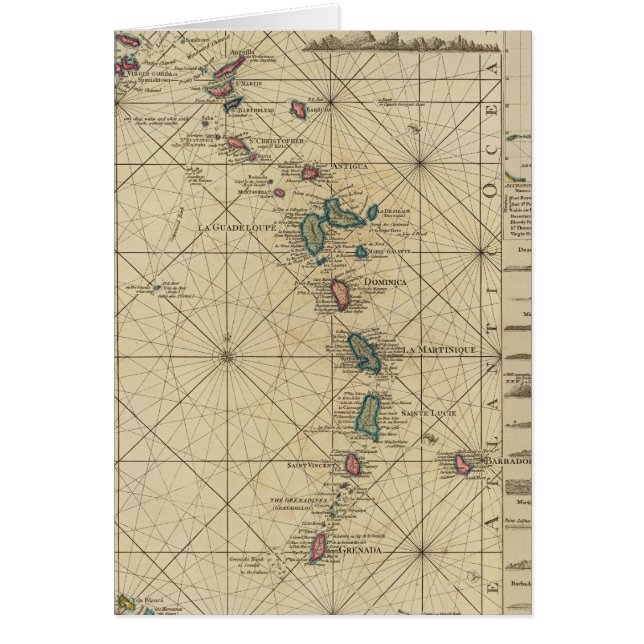 Cartão Antilhas, Ilhas Charibbee (Frente)