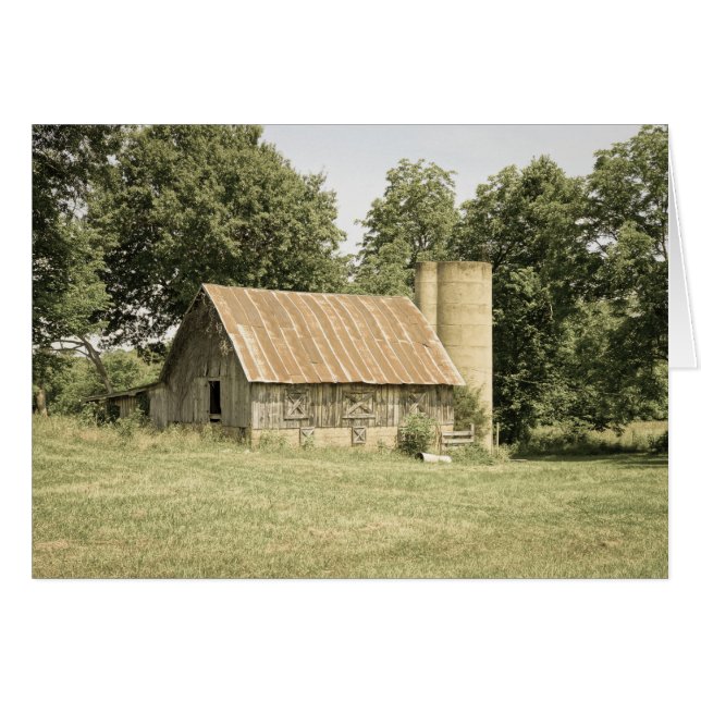 Cartão Antiquado Strallow Mo Barn (Frente Horizontal)