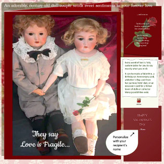 Cartão Antique Child Dolls Sweet Couple Card
