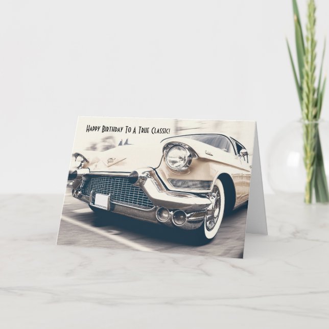 Cartão Antique Classic Car Fan Birthday Card (Frente)