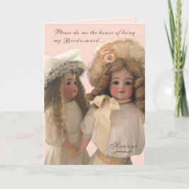Cartão Antique Dolls 'Be My Bridesmaid' Card