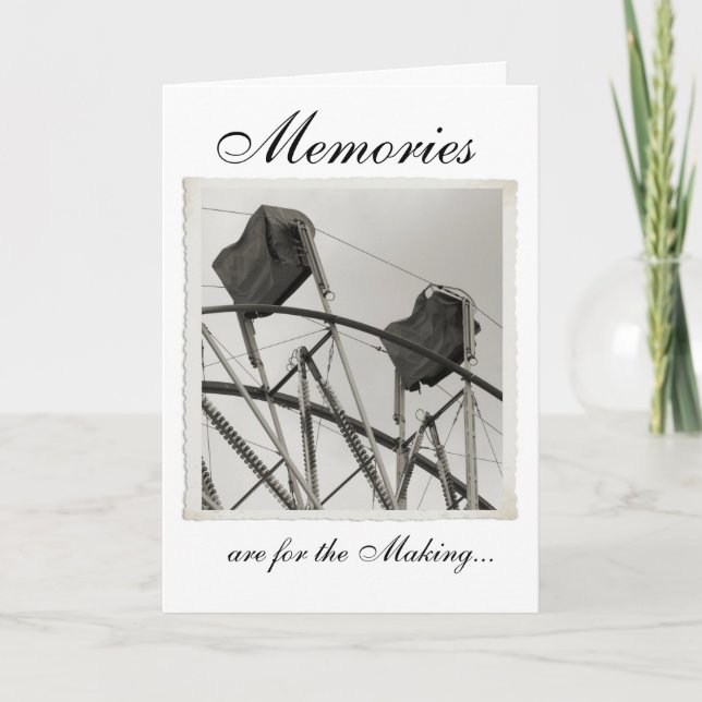 Cartão Antique Ferris Wheel Custom Greeting Cards (Frente)