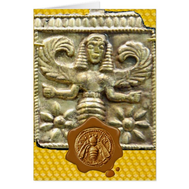 CARTÃO ANTIQUE GREGO MEL DE MEL DE ABELHA GODDESS MOLHA S (Frente)
