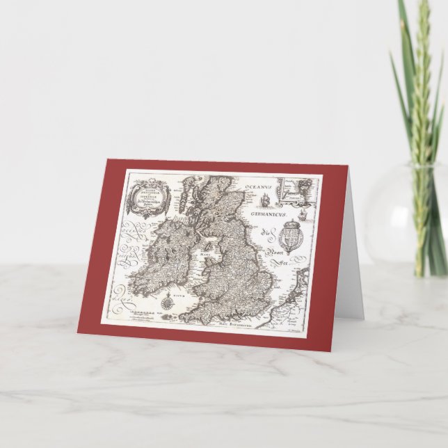 Cartão Antique Map of Britain - Greeting Card (Frente)