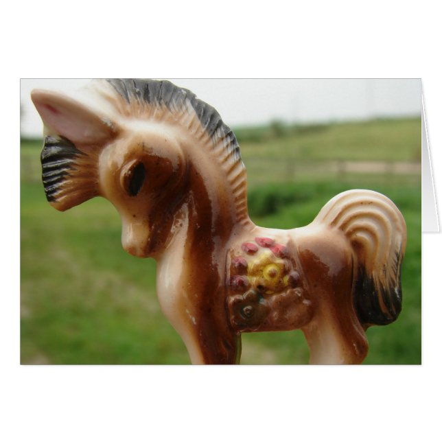 Cartão Antique Pony (Frente Horizontal)