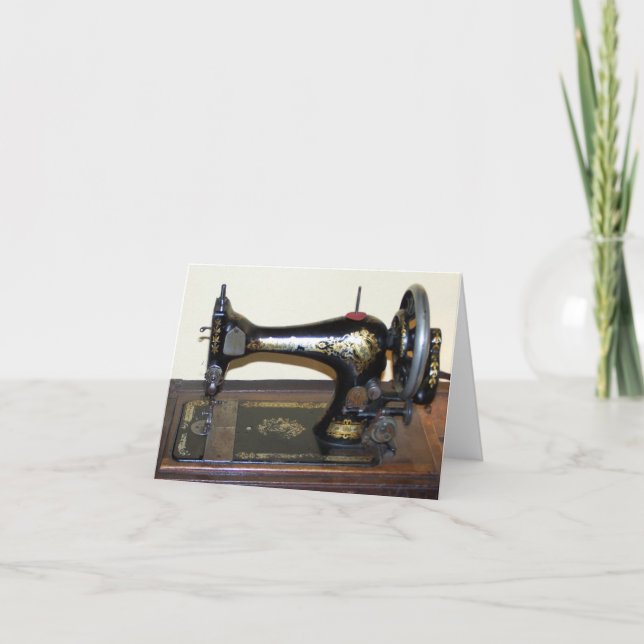 Cartão Antique Sewing Machine Notecard (Frente)