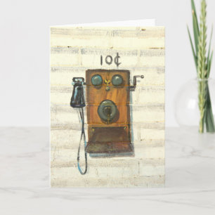 Cartão antique wall phone greeting card