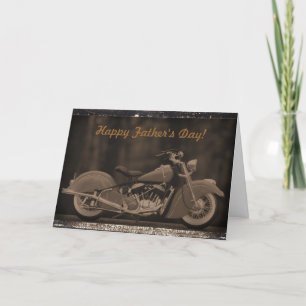Cartão Antiqued Motorcycle Photo Card