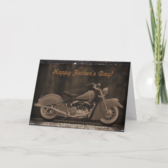 Cartão Antiqued Motorcycle Photo Card (Frente)