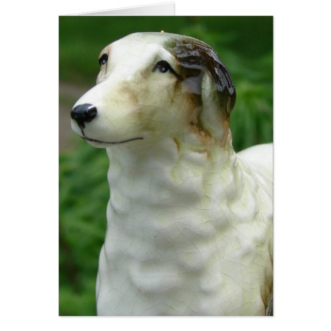 Cartão Antítica Borzoi Figurine Todas as Ocasiões Dentro  (Frente)