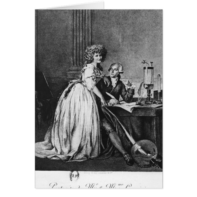 Cartão Antoine Laurent Lavoisier e sua esposa (Frente)