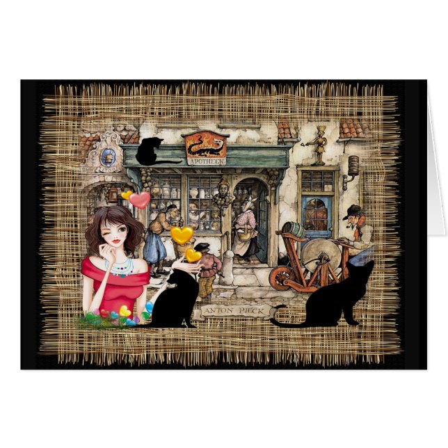 Cartão Anton Pieck - compro Químico (Frente Horizontal)