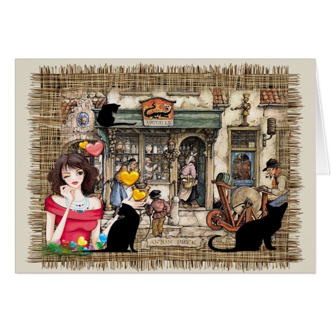 Cartão Anton Pieck - compro Químico (Frente Horizontal)