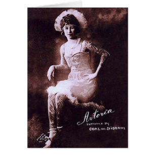 Cartão Antonia a senhora Tattooed