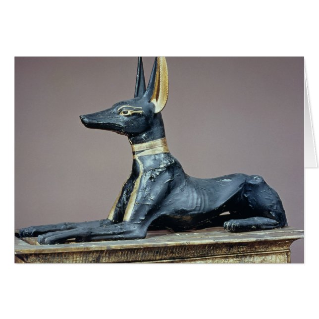 Cartão Anubis, deus egípcio do morto de uma caixa (Frente Horizontal)