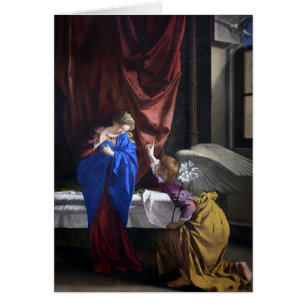 Cartão Anunciação Religiosa Virgem Maria oração de me