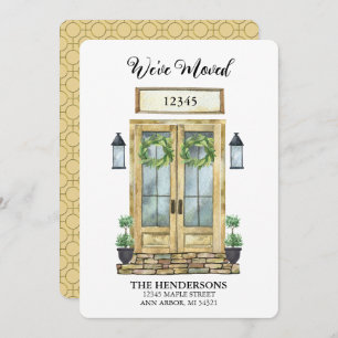 Cartão Anunciamento de Movimentação da Porta de Aquarela