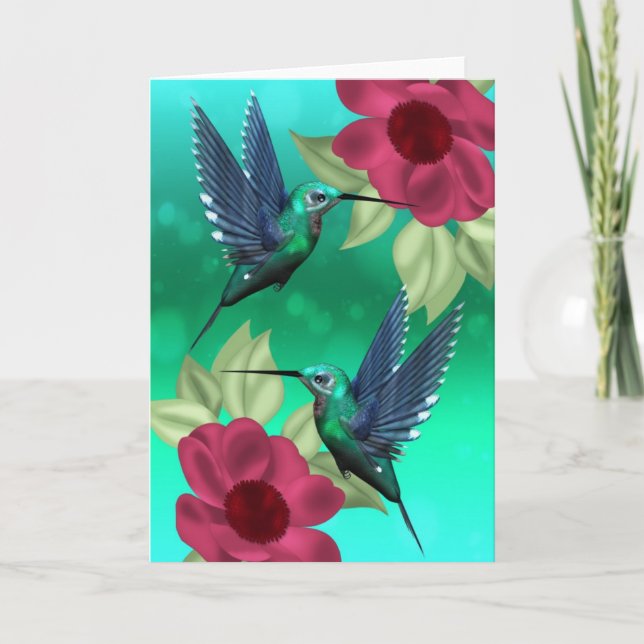 Cartão Any Occasion Humming Bird Greeting Card (Frente)