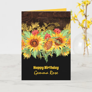 Cartão ANY OCCASION Rustic Sunflowers