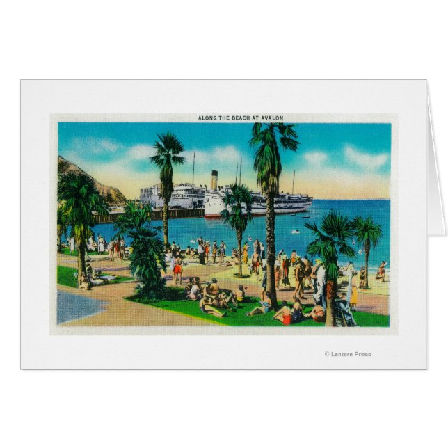 Cartão Ao longo da praia em AvalonCatalina Island, CA (Frente Horizontal)