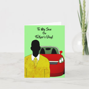 Cartão Ao meu filho, Dia de os pais afro-americano