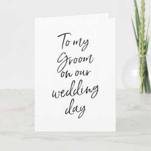 Cartão Ao meu noivo no nosso casamento Na moda Mão- Let