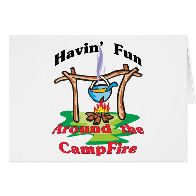 Cartão Ao redor da Campfire (Frente Horizontal)