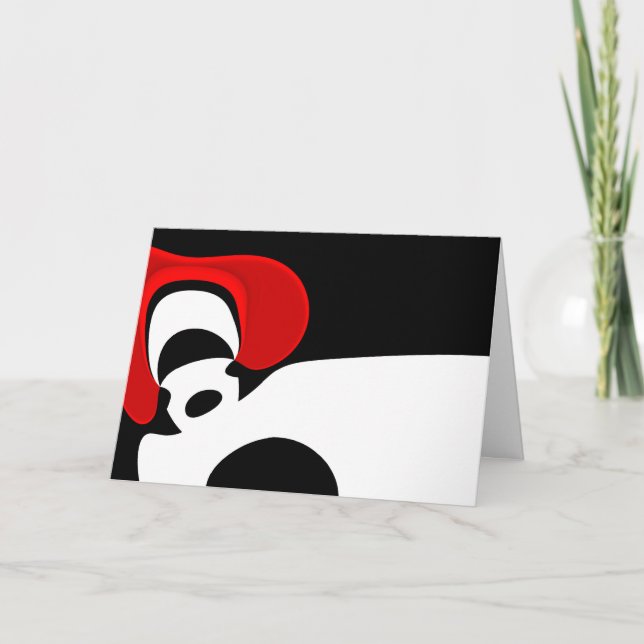 Cartão Ao Sr. Redd: Abstrato Preto, Branco e Vermelho (Frente)