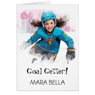 Cartão *~* AP94 Cute Hockey Girls 2 Personalizar Aniversá