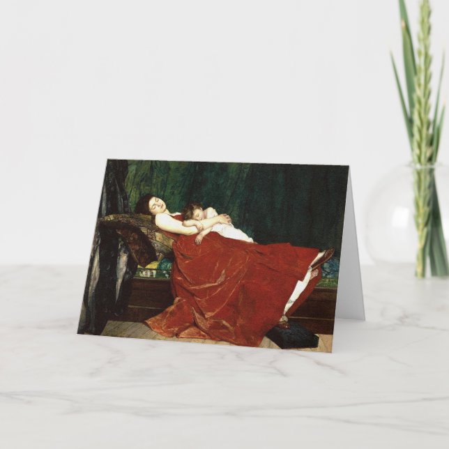 Cartão Apanhando o Retrô Mãe e Filho (Frente)