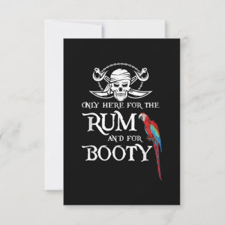 Cartão Apenas Aqui Rum E Booty Pirate & Parrot Pirate