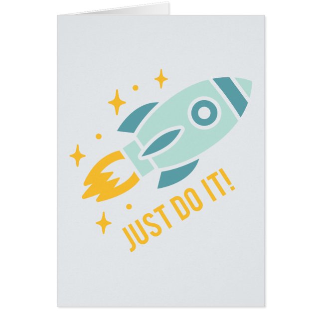 Cartão Apenas faça um foguete (Frente)