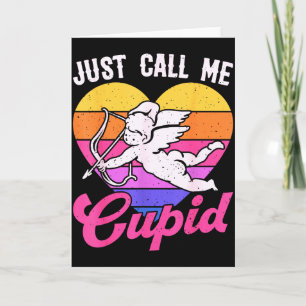 Cartão Apenas Me Chame de Cupido Valentine Cute Seta Cora