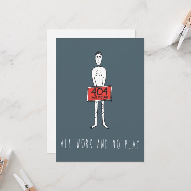 Cartão Apenas no Silicon Valley Greeting Card: Error 404 (Frente/Verso In Situ)