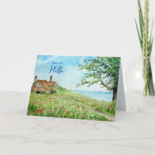 Cartão Apenas para Dizer Olá Campo de Papoulas Pintura em