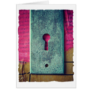 Cartão Apenas precisa uma chave, colagem dos meios mistos