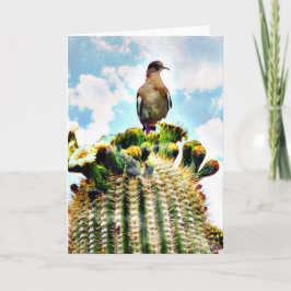 Cartão Apenas sitting em um saguaro