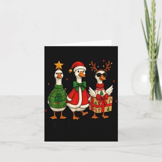 Cartão Apenas Um Alegre Pato Bonito Papai Noel Alegre Goo (Frente)