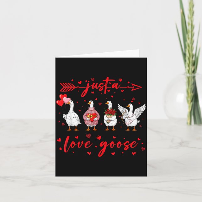 Cartão Apenas Um Ganso De Amor Engraçado Dia Dos Namorado (Frente)