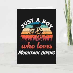 Cartão Apenas um garoto que ama mountain biking infantil